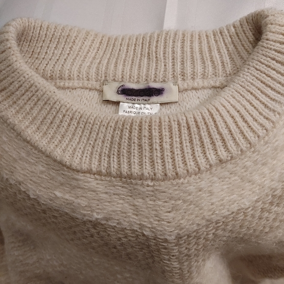 Cocogio Made in Italy Neutral Mohair and Wool Sweater - Picture 6 of 7